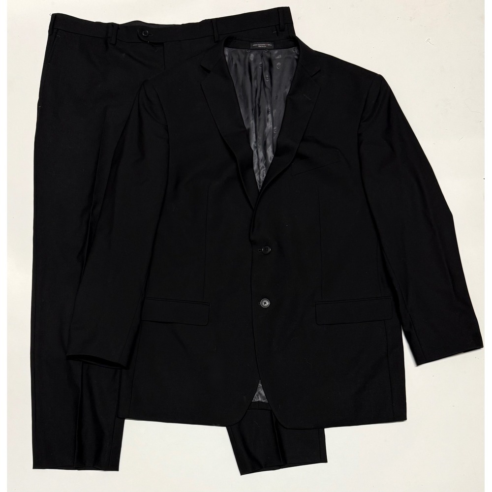 John Varvatos USA Bedford-T Black Wool 2 Button Suit Mens 40R 40W Tailored